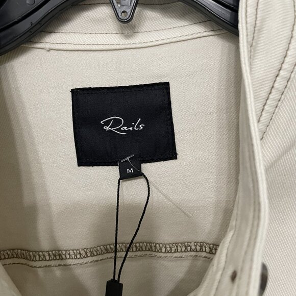 Rails beige jean jacket - draw string hem - Size Medium - Rtl $278 - New w/tags - Picture 4 of 4
